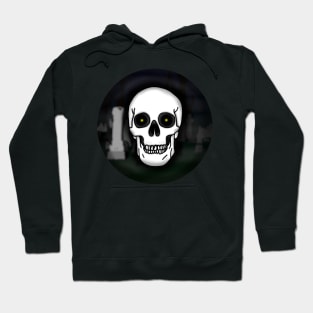 Skull, boring white, with background Hoodie